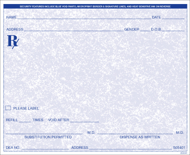 Medicaid Tamper Resistant Prescription Pads