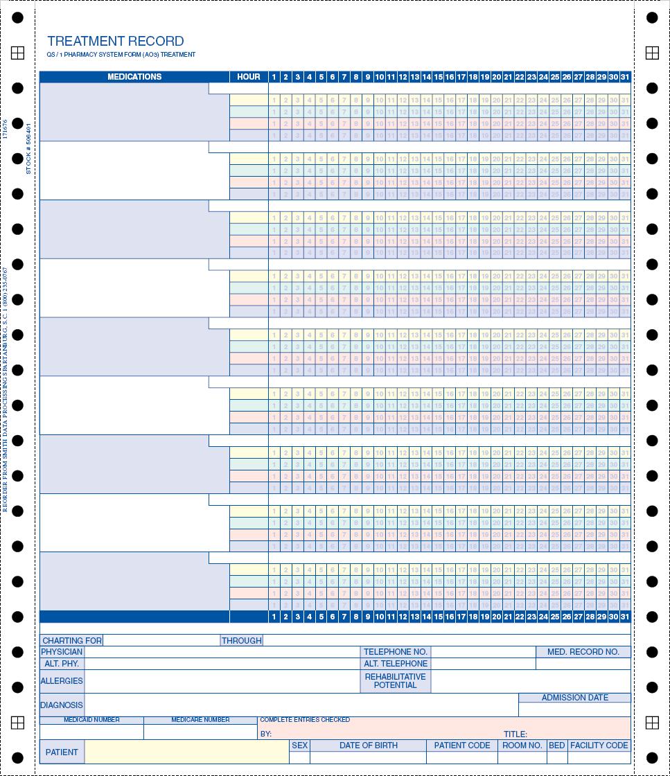 1 Part Treatment Record LTC Forms
