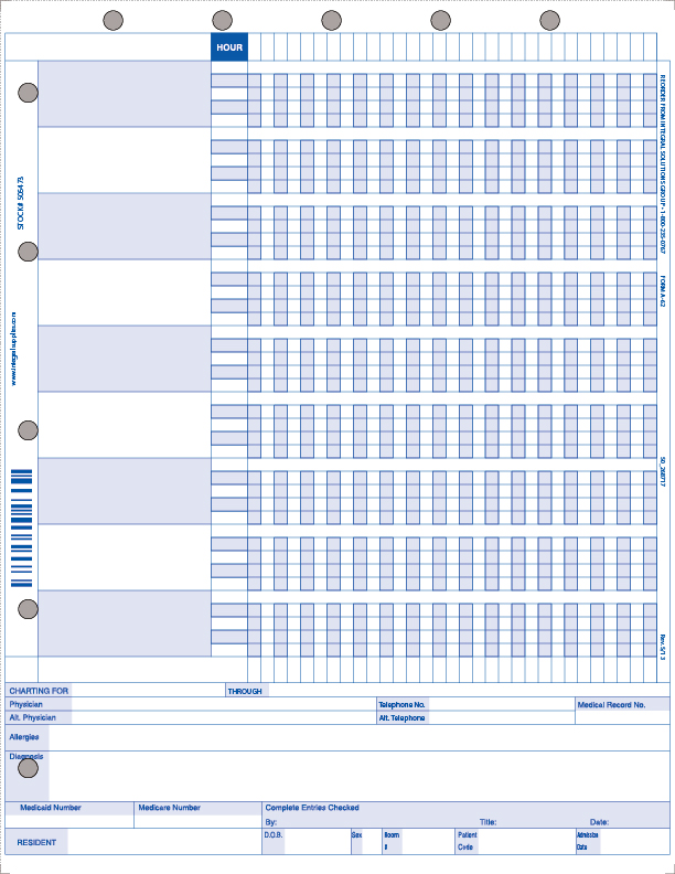 1 Part Medication Administration Record LTC Laser Forms