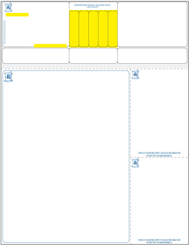 Label A5, Laser Pressure Sensitive Pharmacy Labels