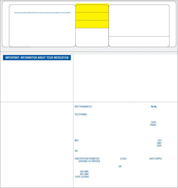 Label LP, Laser Pressure Sensitive Pharmacy Labels