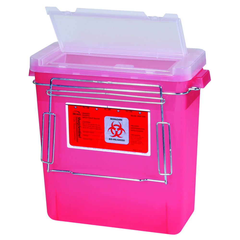 Sharps Container and Aluminum Bracket, 3 Gallon