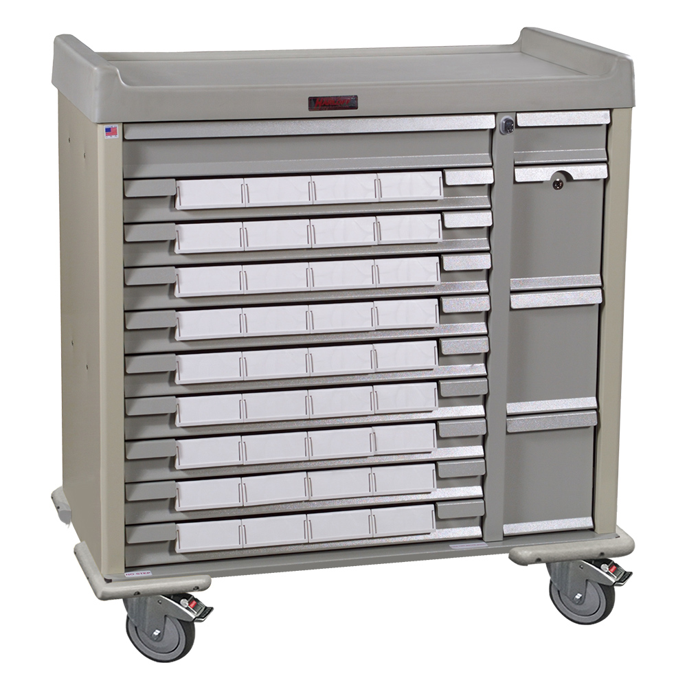 Standard Line Med-Bin Cart with BEST Lock, 36 5inch Bins