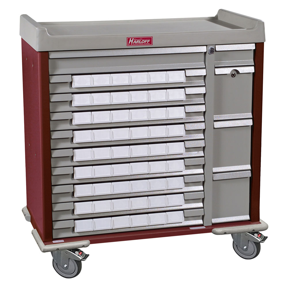 Standard Line Med-Bin Cart with BEST Lock, with 54 Bins