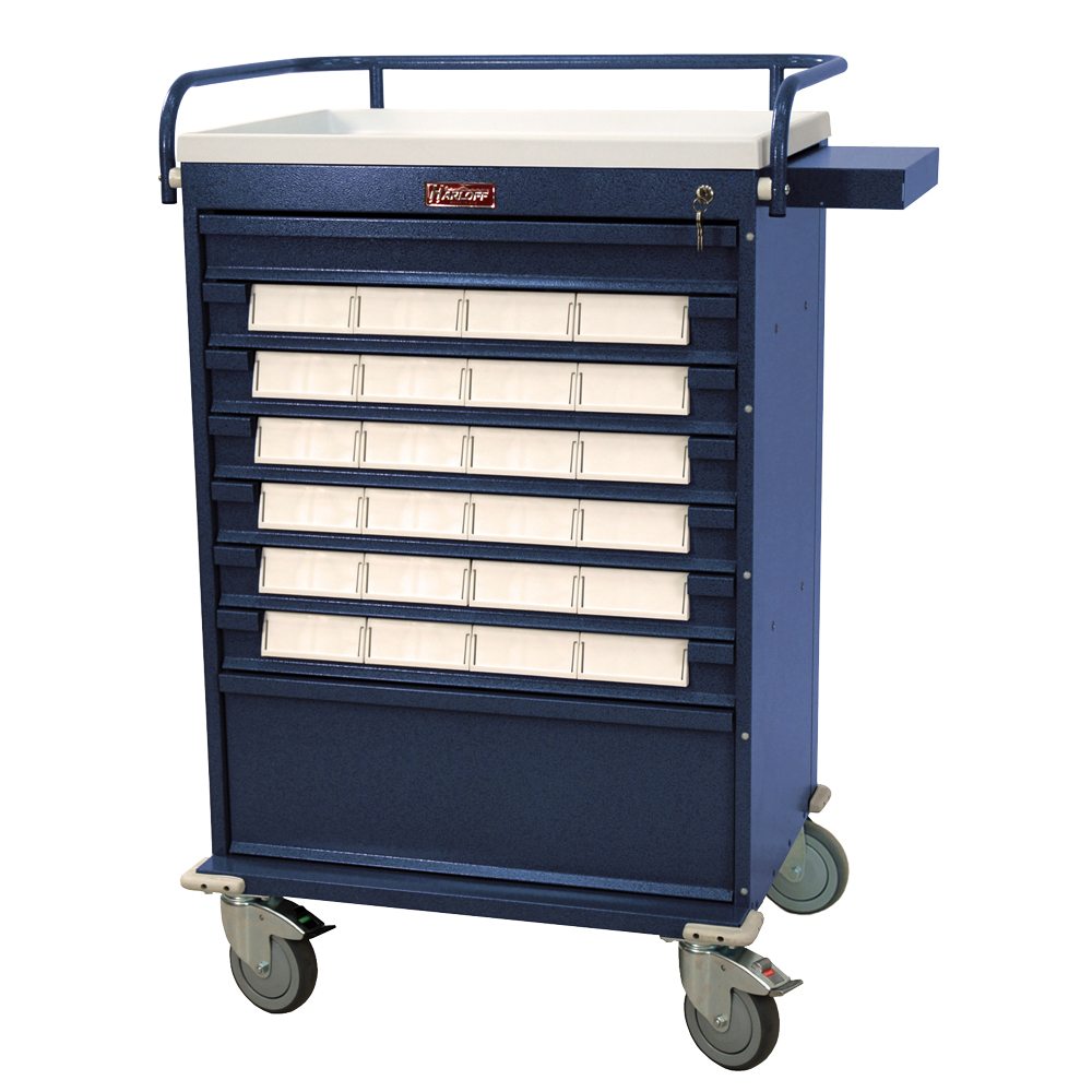 Value Line Med-Bin Cart with 24 5inch Bins, Key Lock