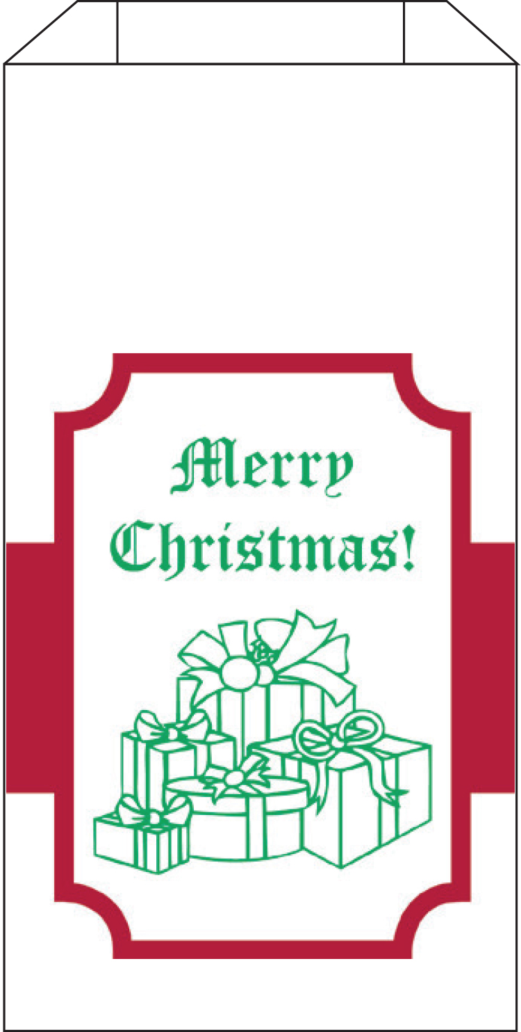 Bag #25 6x4x11 Holiday Bag Merry Christmas Packages