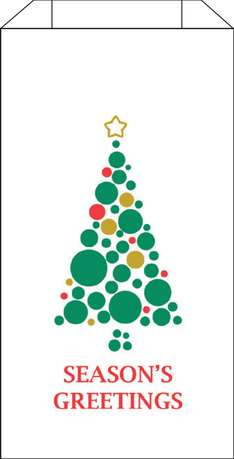 Bag #25 6x4x11 Holiday Bag Seasons Greetings Tree
