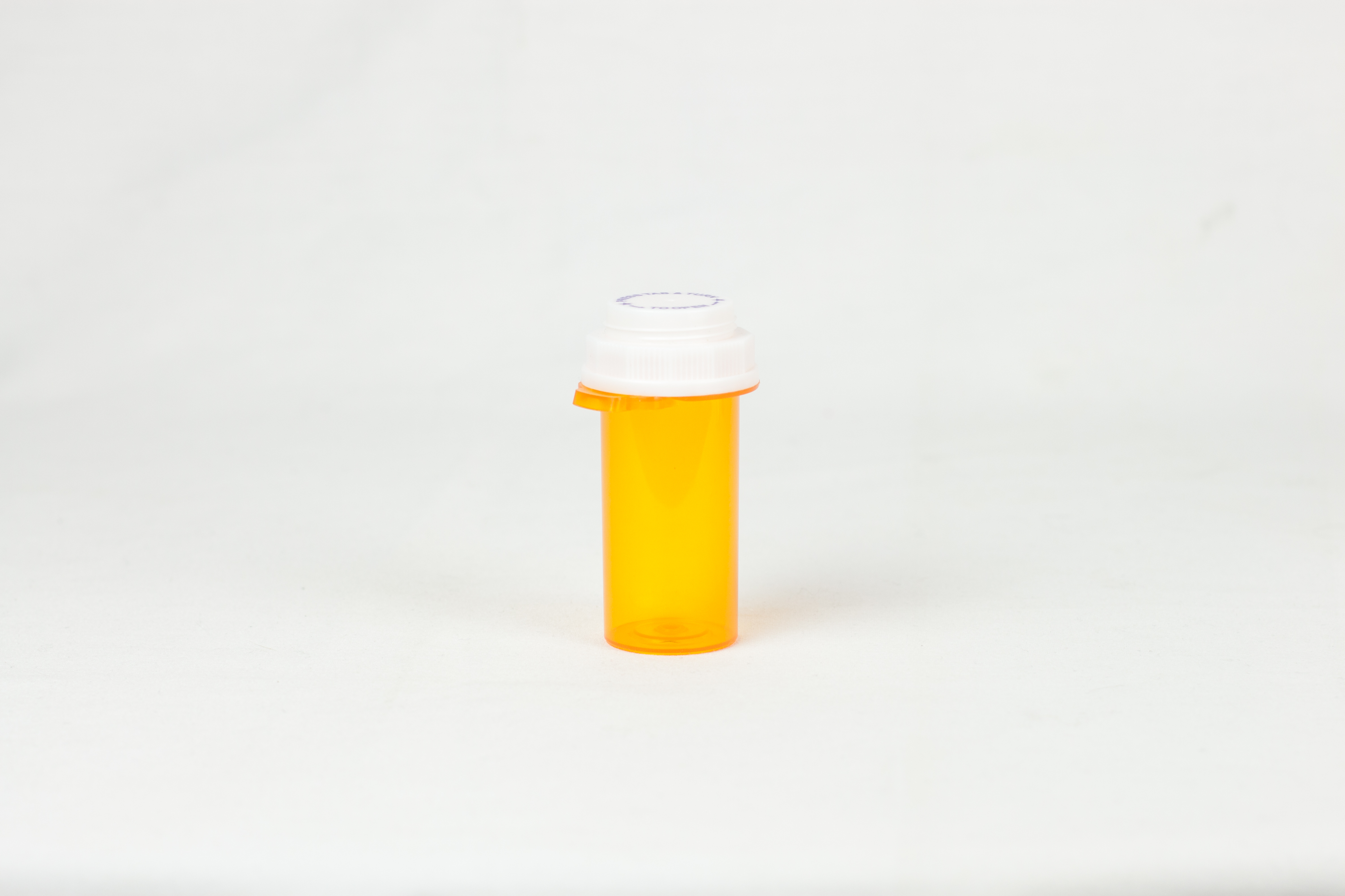 10 Dram Amber Vial and Cap, Thumb Tab Plastic Prescription Vials