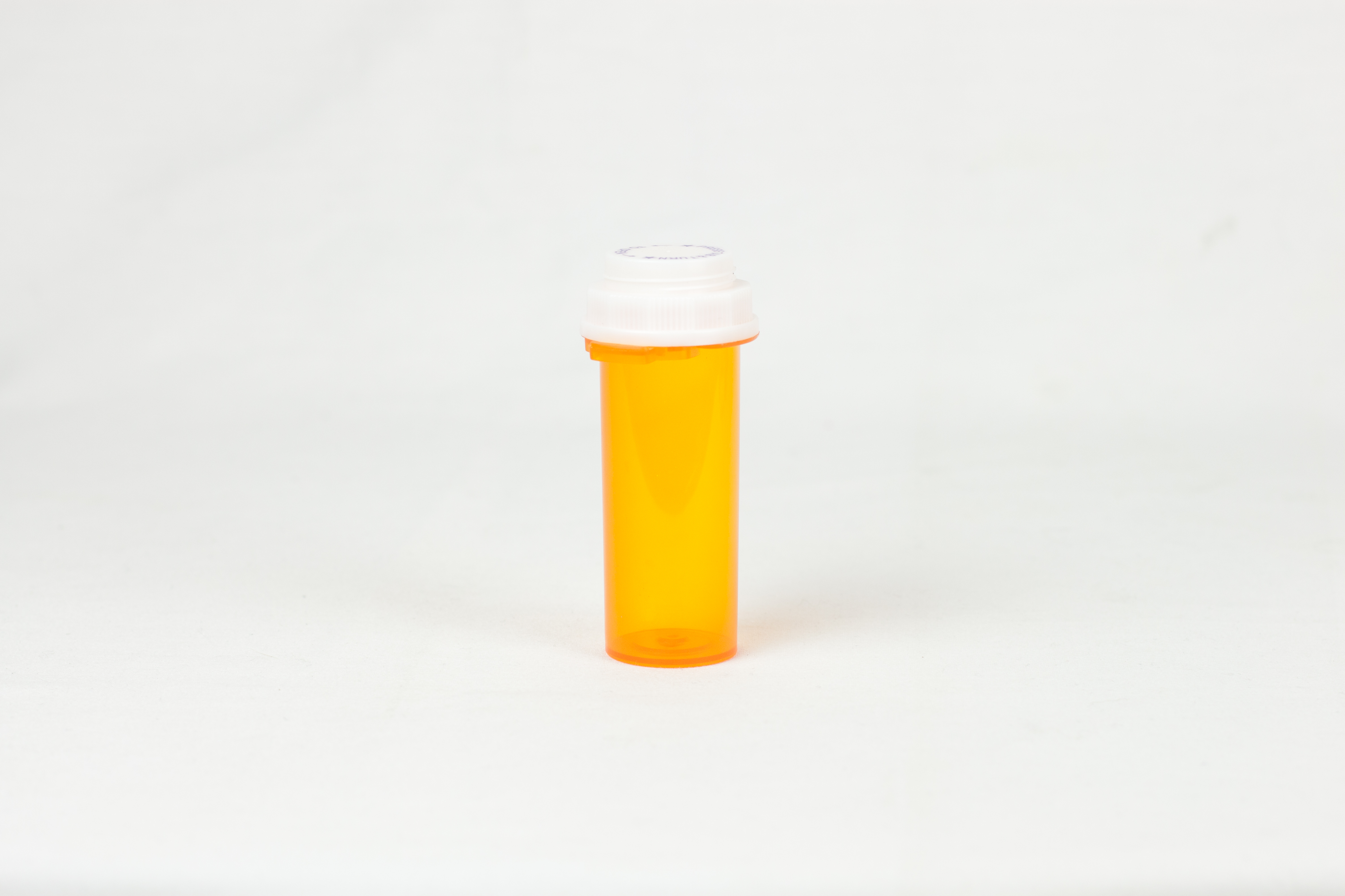 13 Dram Amber Vial and Cap, Thumb Tab Plastic Prescription Vials
