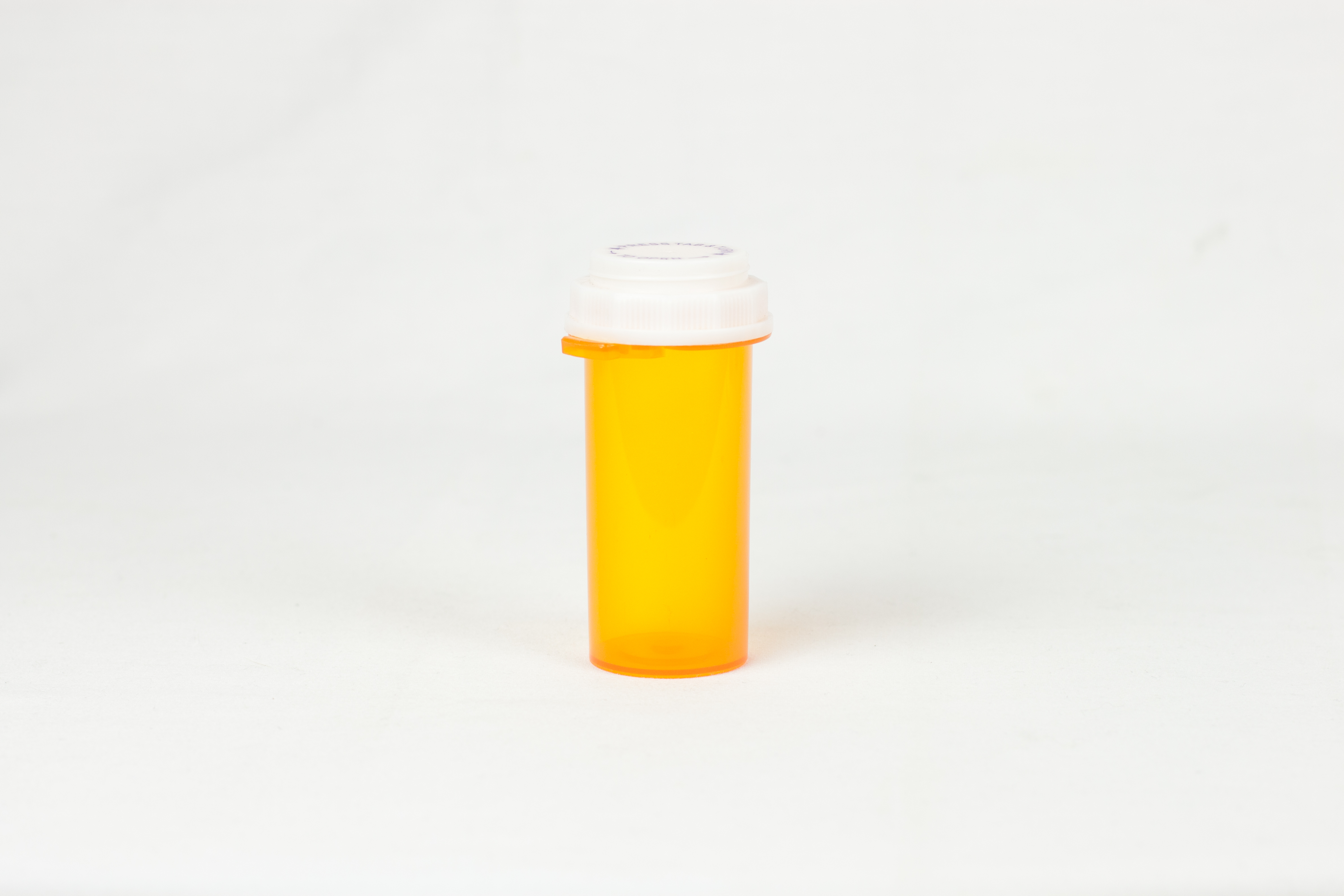 20 Dram Amber Vial and Cap, Thumb Tab Plastic Prescription Vials
