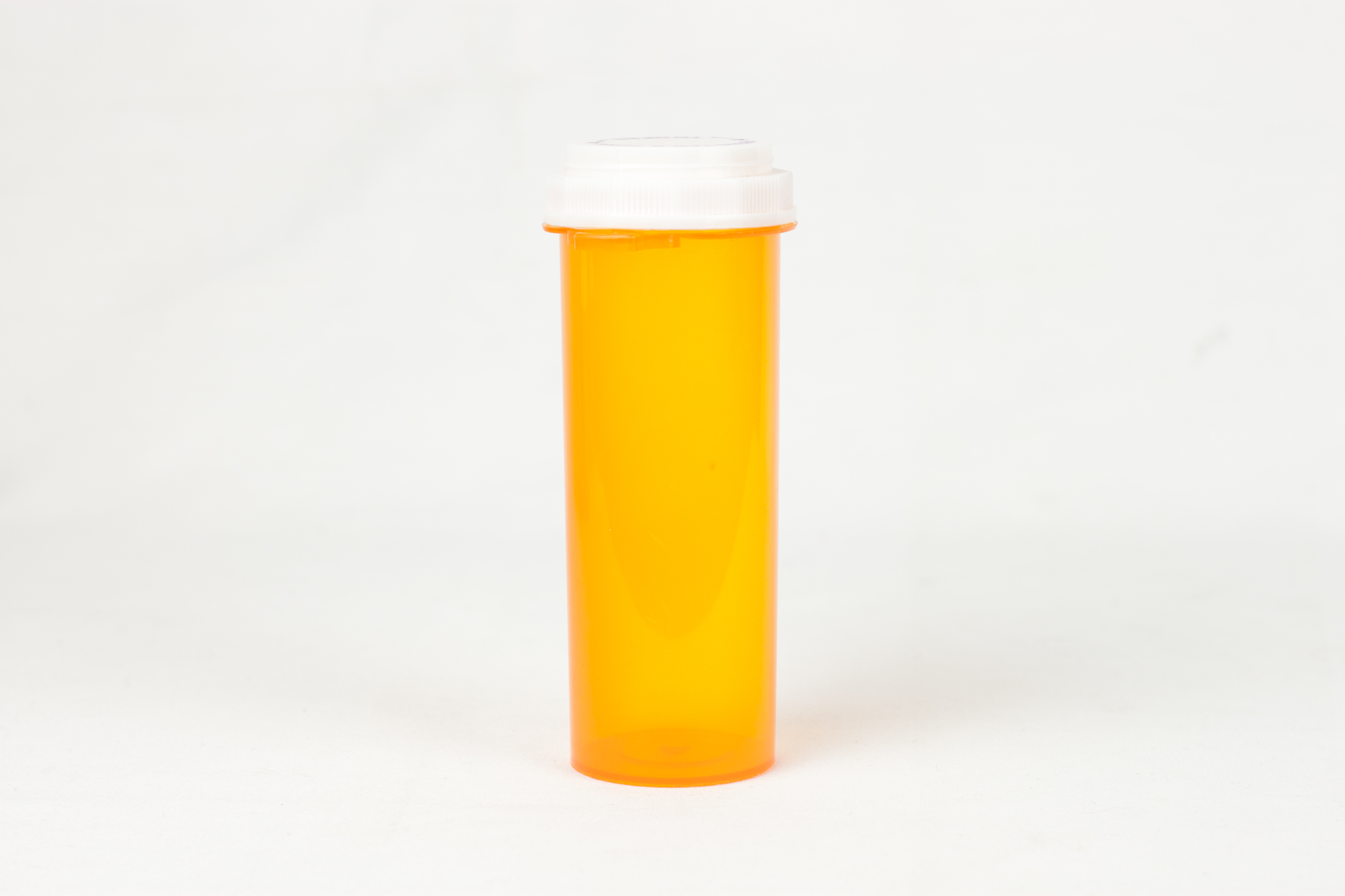 60 Dram Amber Vial and Cap, Thumb Tab Plastic Prescription Vials