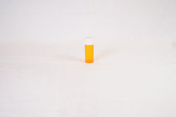 8 Dram Amber Vial and Cap, Reversible Plastic Prescription Vials
