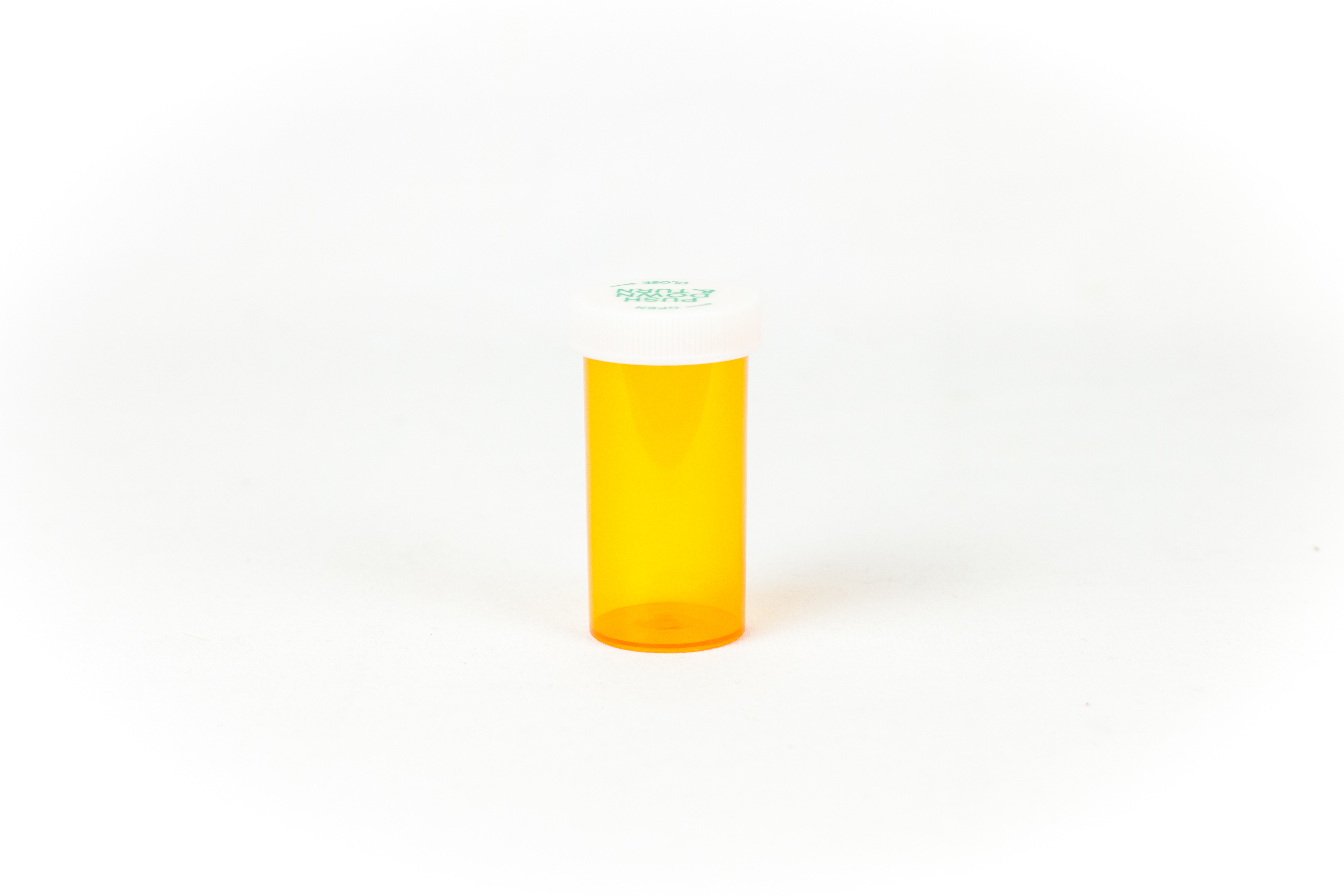 13 Dram Amber Vial and Cap, Child Resistant Plastic Prescription Vials