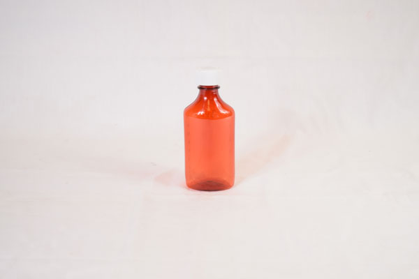 6 Ounce Amber Liquid Oval and Caps, Child Resistant Plastic Prescription Oval Bottles