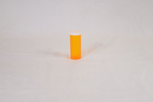8 Dram Amber Vial and Cap, Snap Cap Plastic Prescription Vials