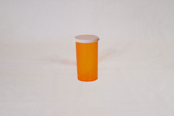 40 Dram Amber Vial and Cap, Snap Cap Plastic Prescription Vials
