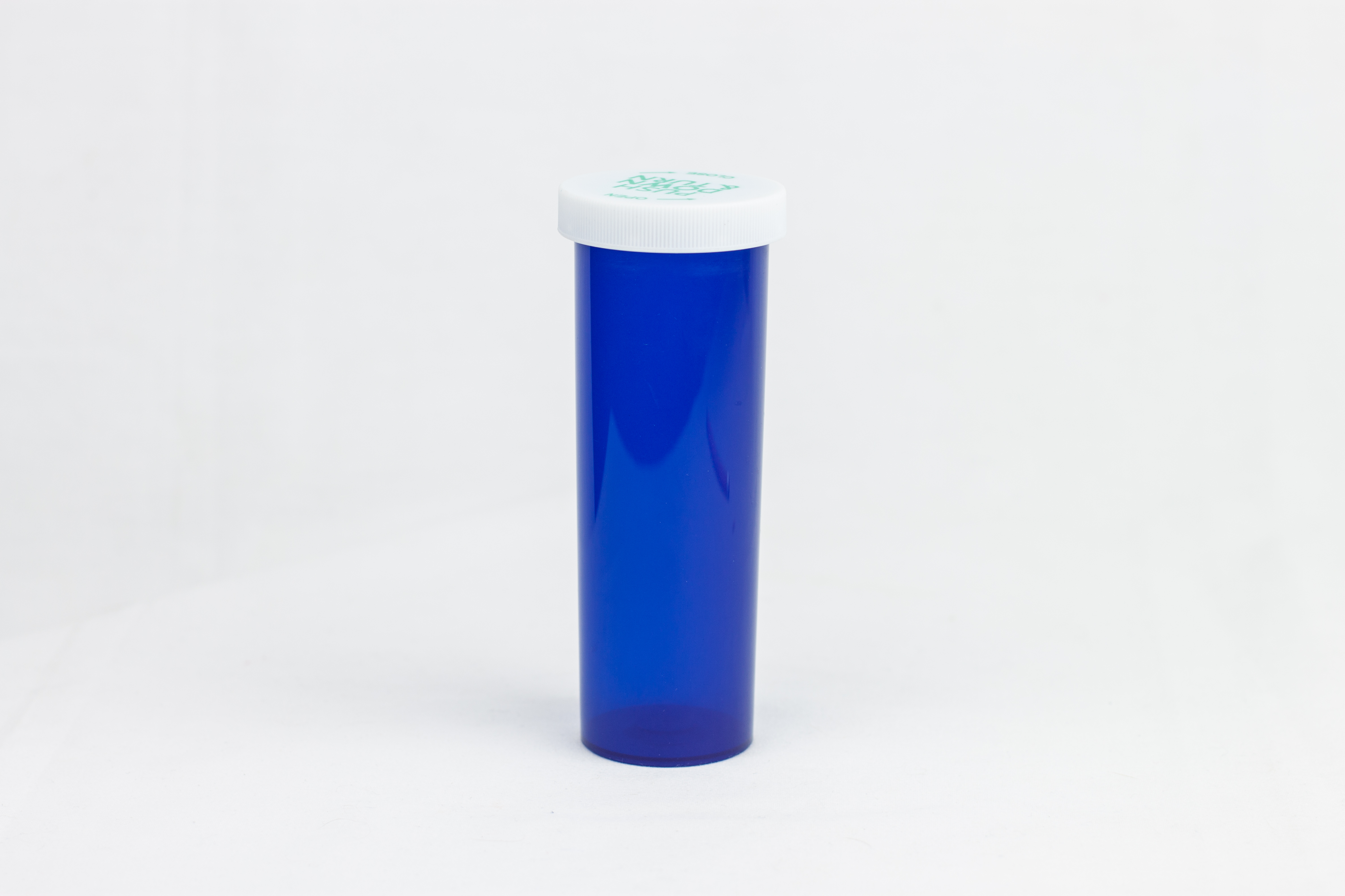 60 Dram Blue Vial and Cap, Child Resistant Plastic Prescription Vials