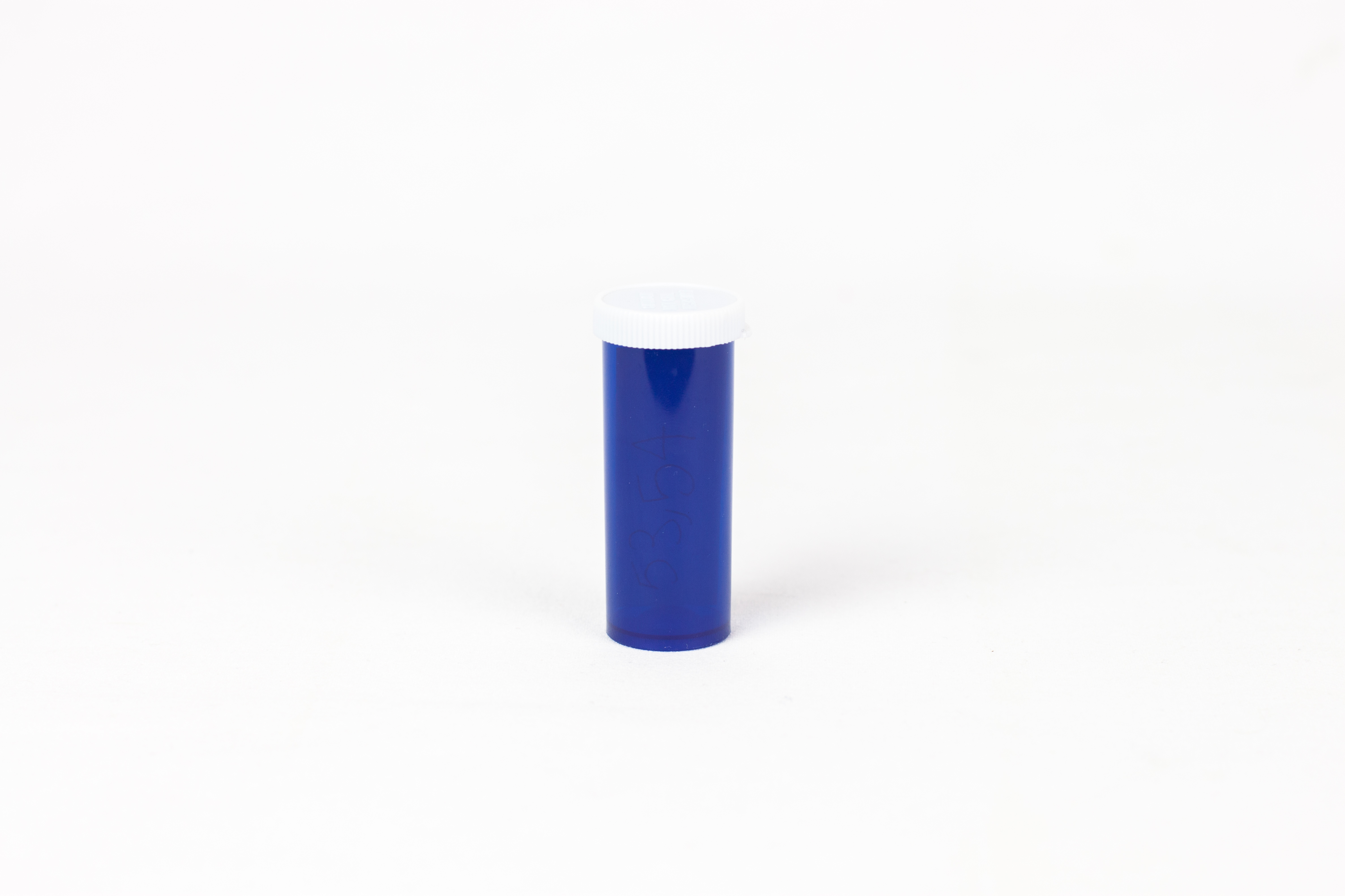 6 Dram Blue Vial and Cap, Snap Cap Plastic Prescription Vials