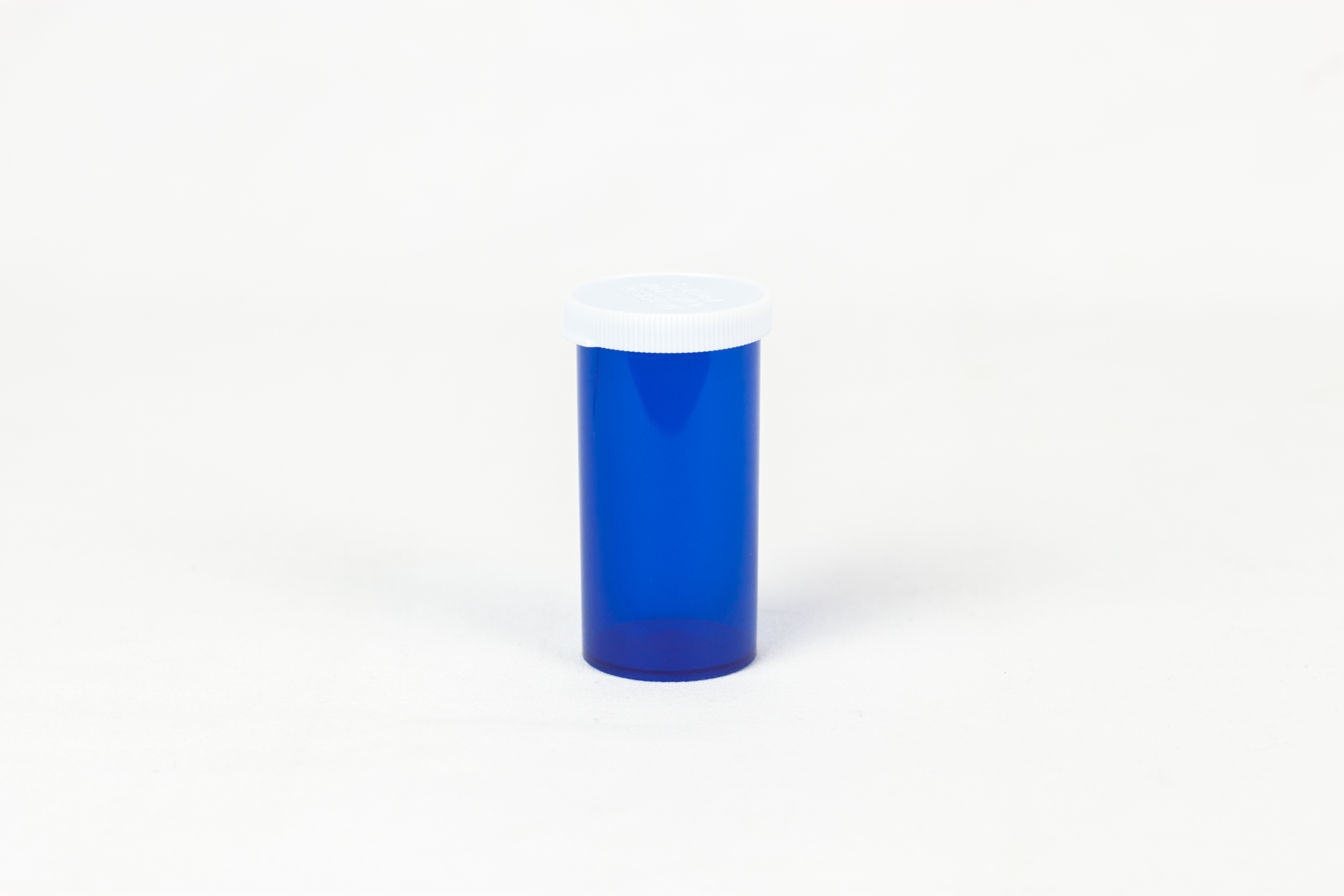 13 Dram Blue Vial and Cap, Snap Cap Plastic Prescription Vials