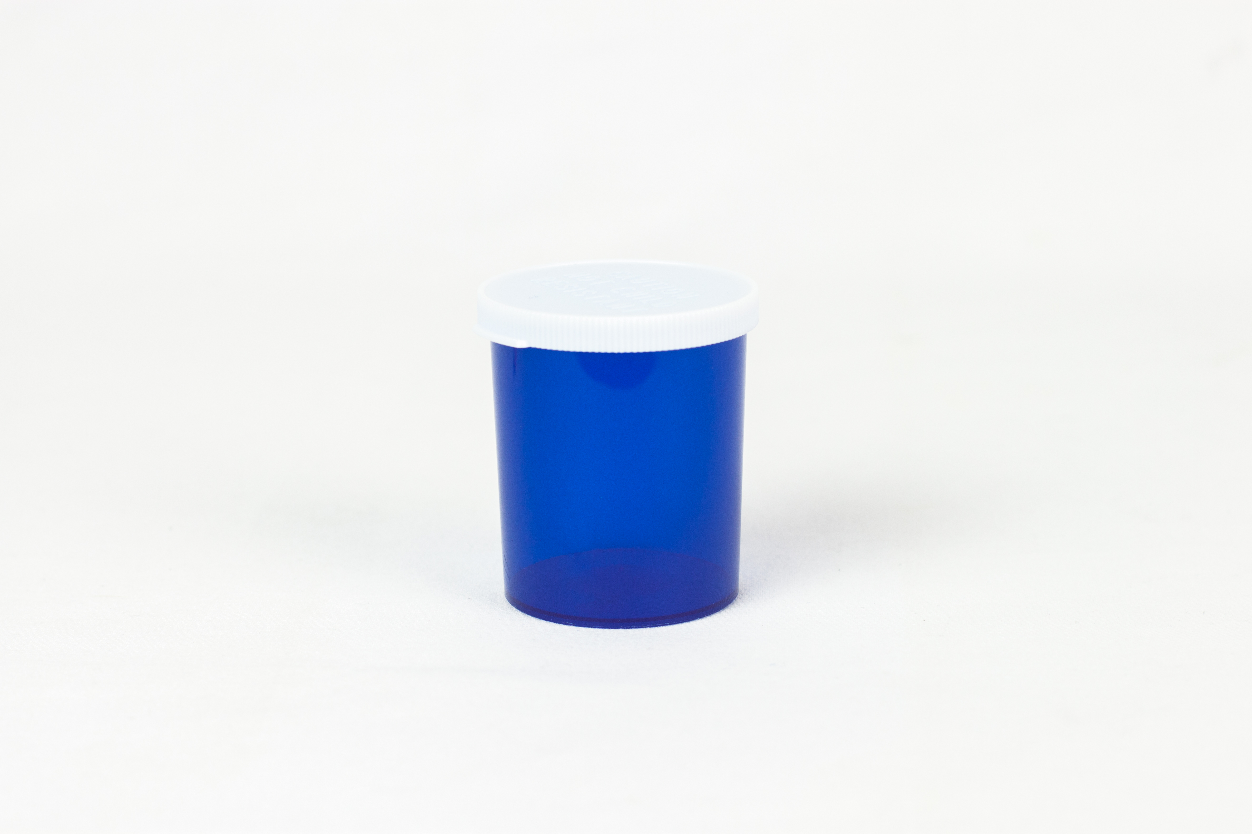 20 Dram Blue Vial and Cap, Snap Cap Plastic Prescription Vials