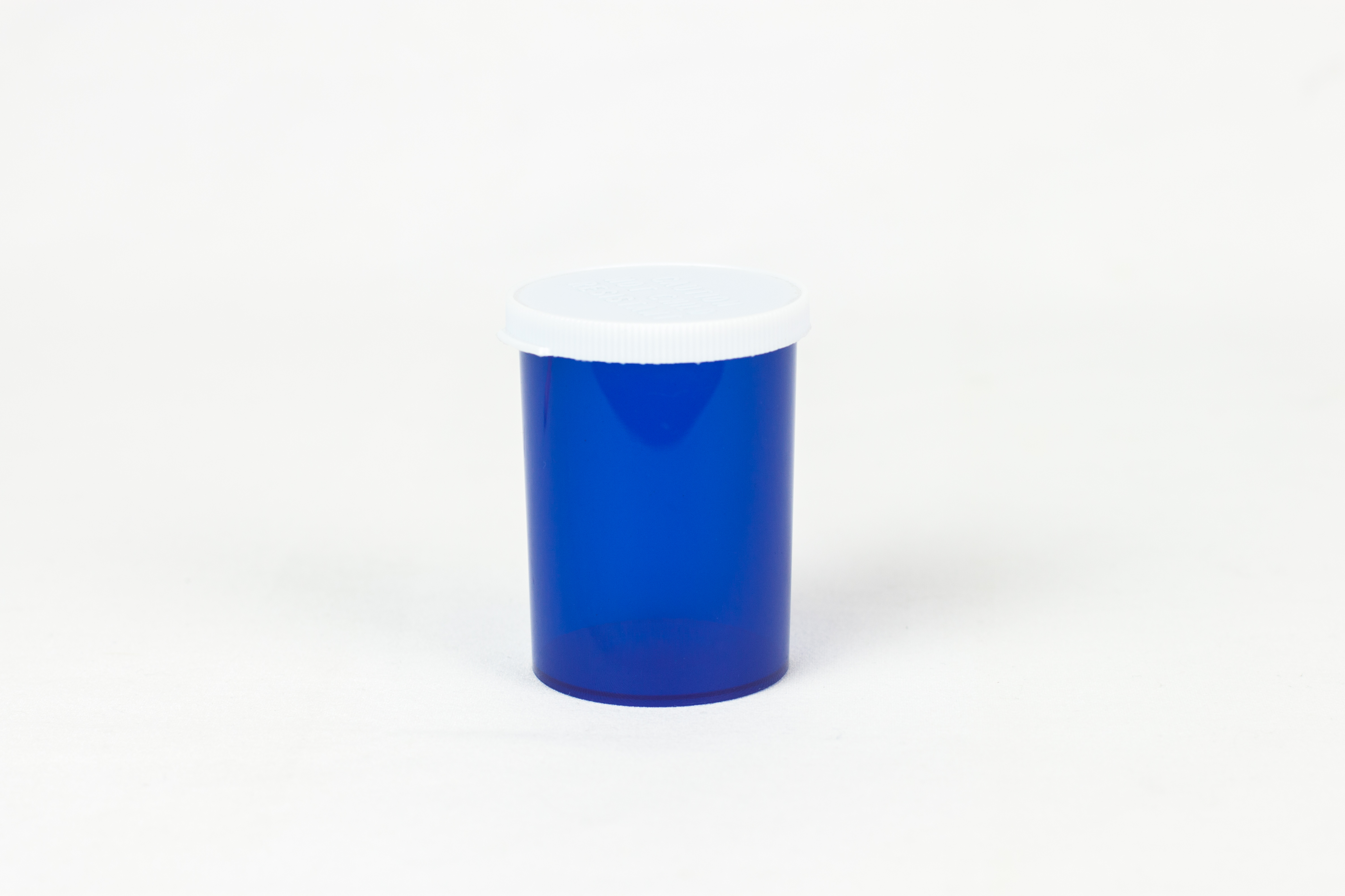 30 Dram Blue Vial and Cap, Snap Cap Plastic Prescription Vials