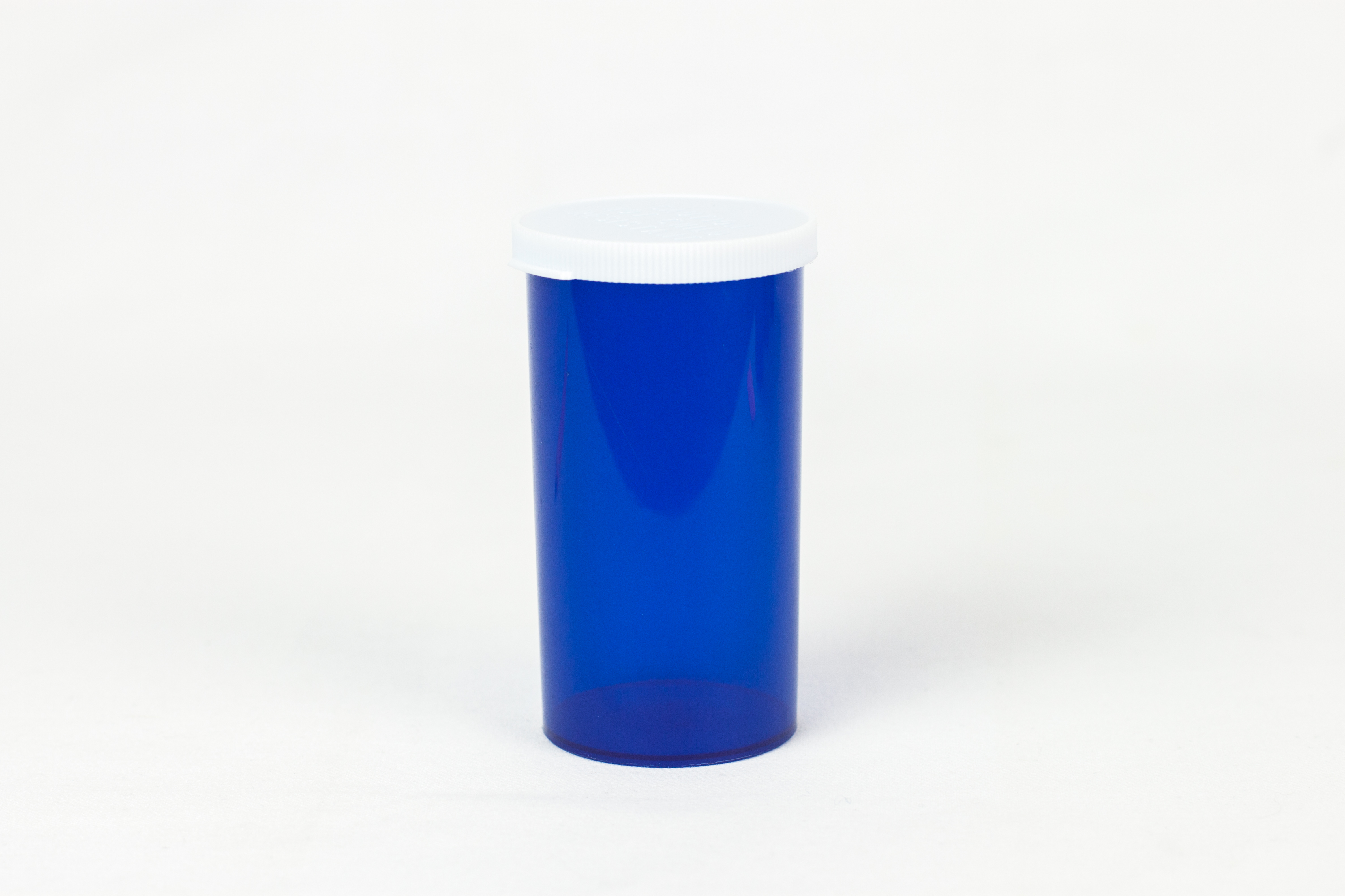 40 Dram Blue Vial and Cap, Snap Cap Plastic Prescription Vials