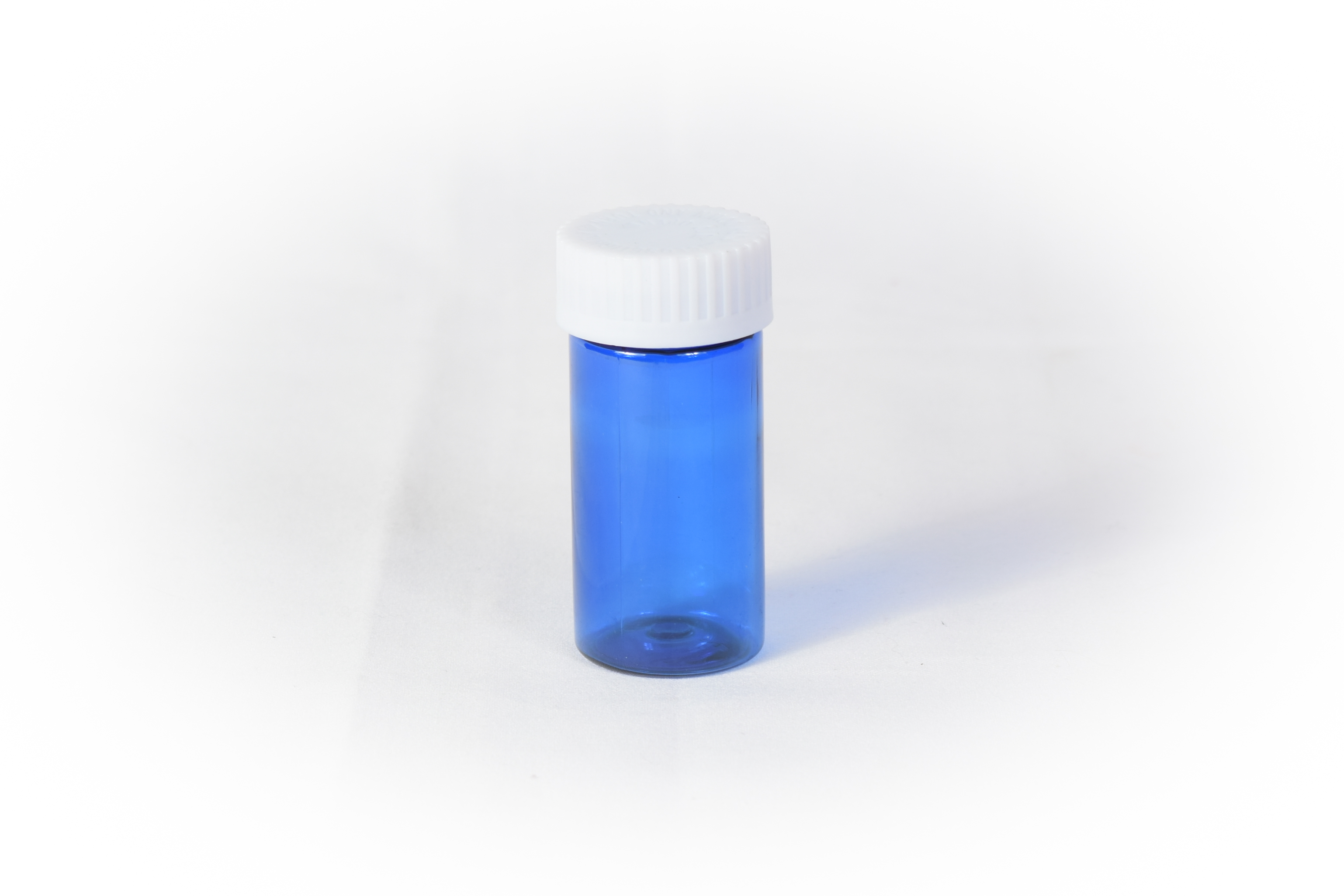 13 Dram Blue Prefer Vial and Cap, Child Resistant Plastic Prescription Vials