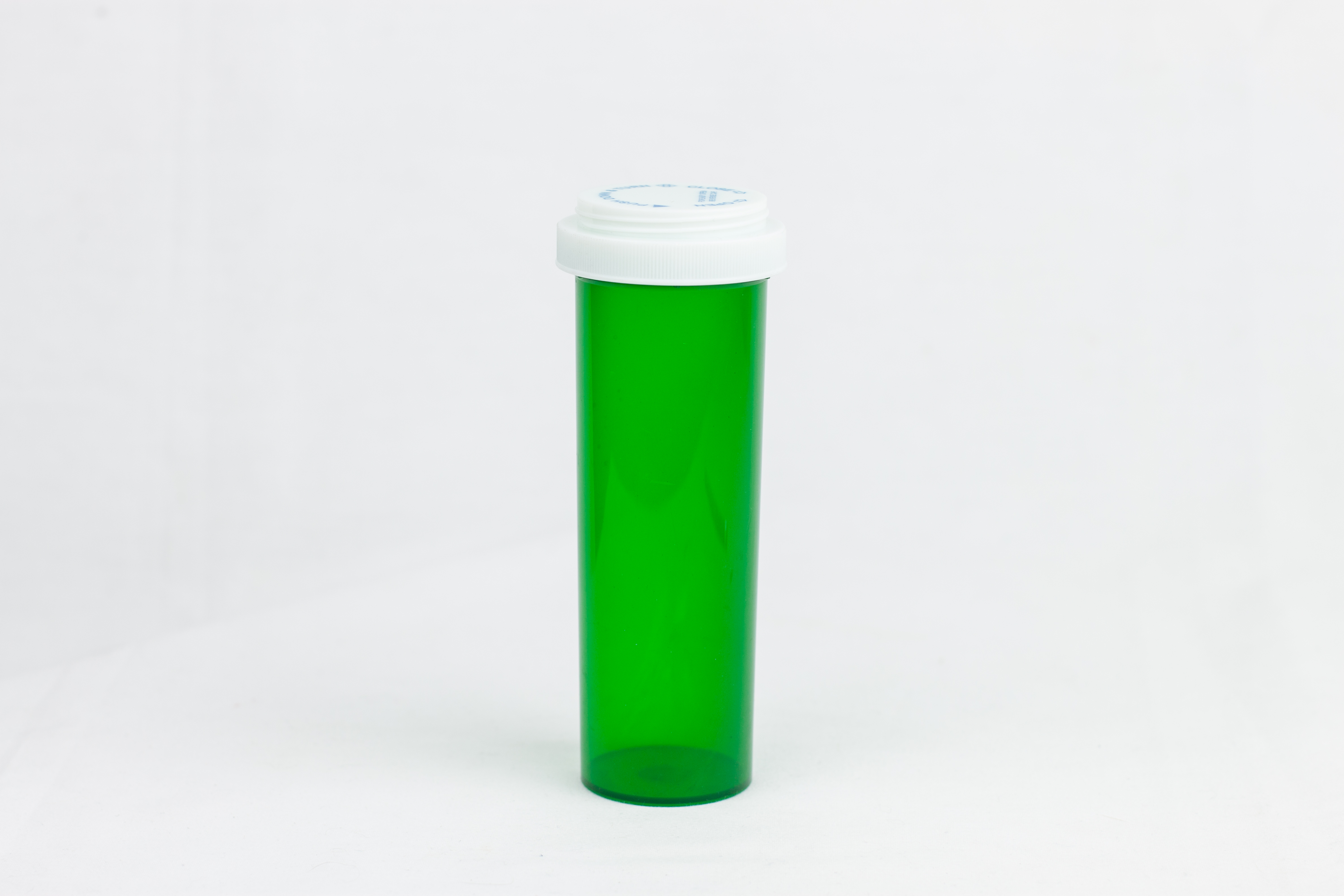 60 Dram Green Vial and Cap, Reversible Plastic Prescription Vials