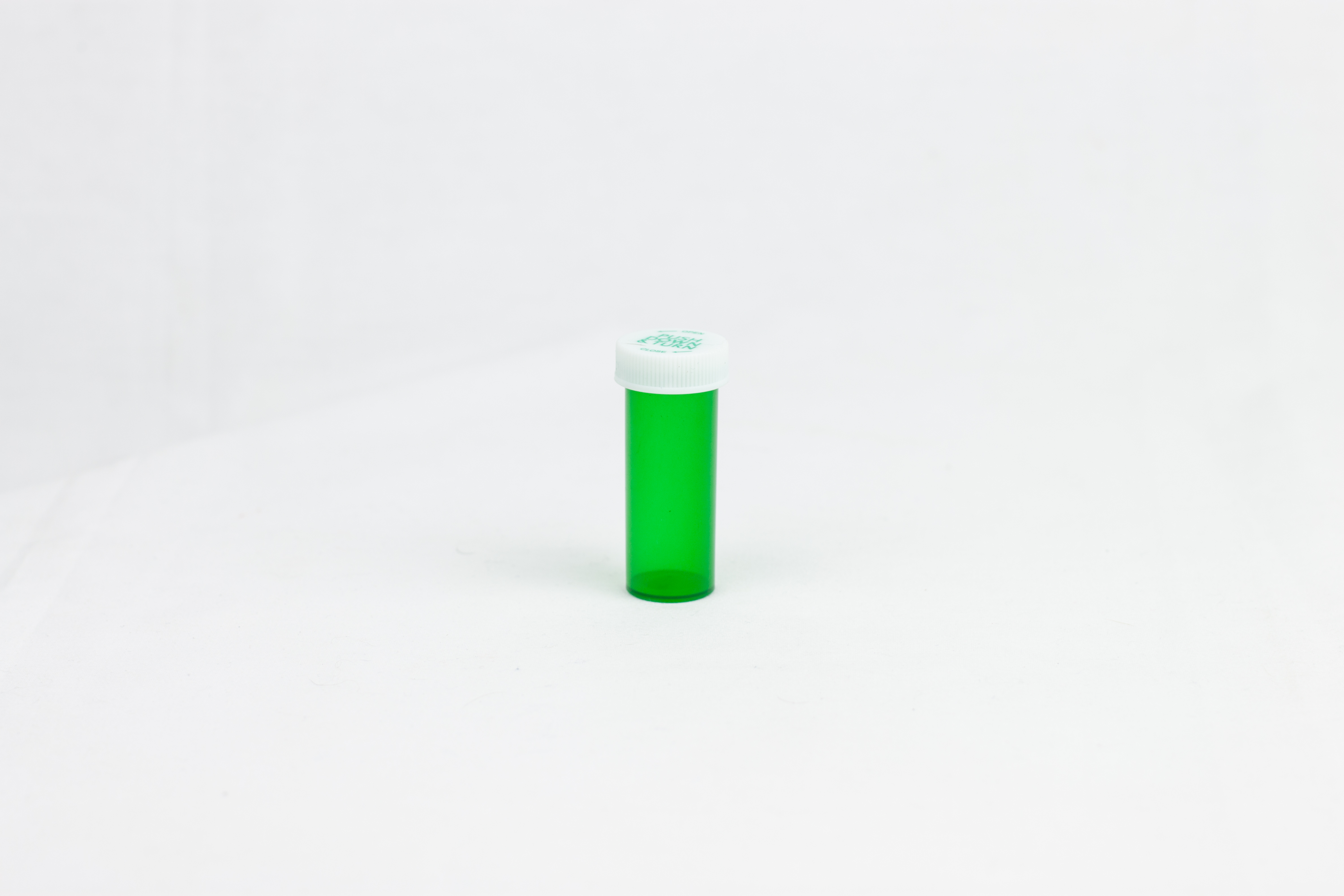 6 Dram Green Vial and Cap, Child Resistant Plastic Prescription Vials