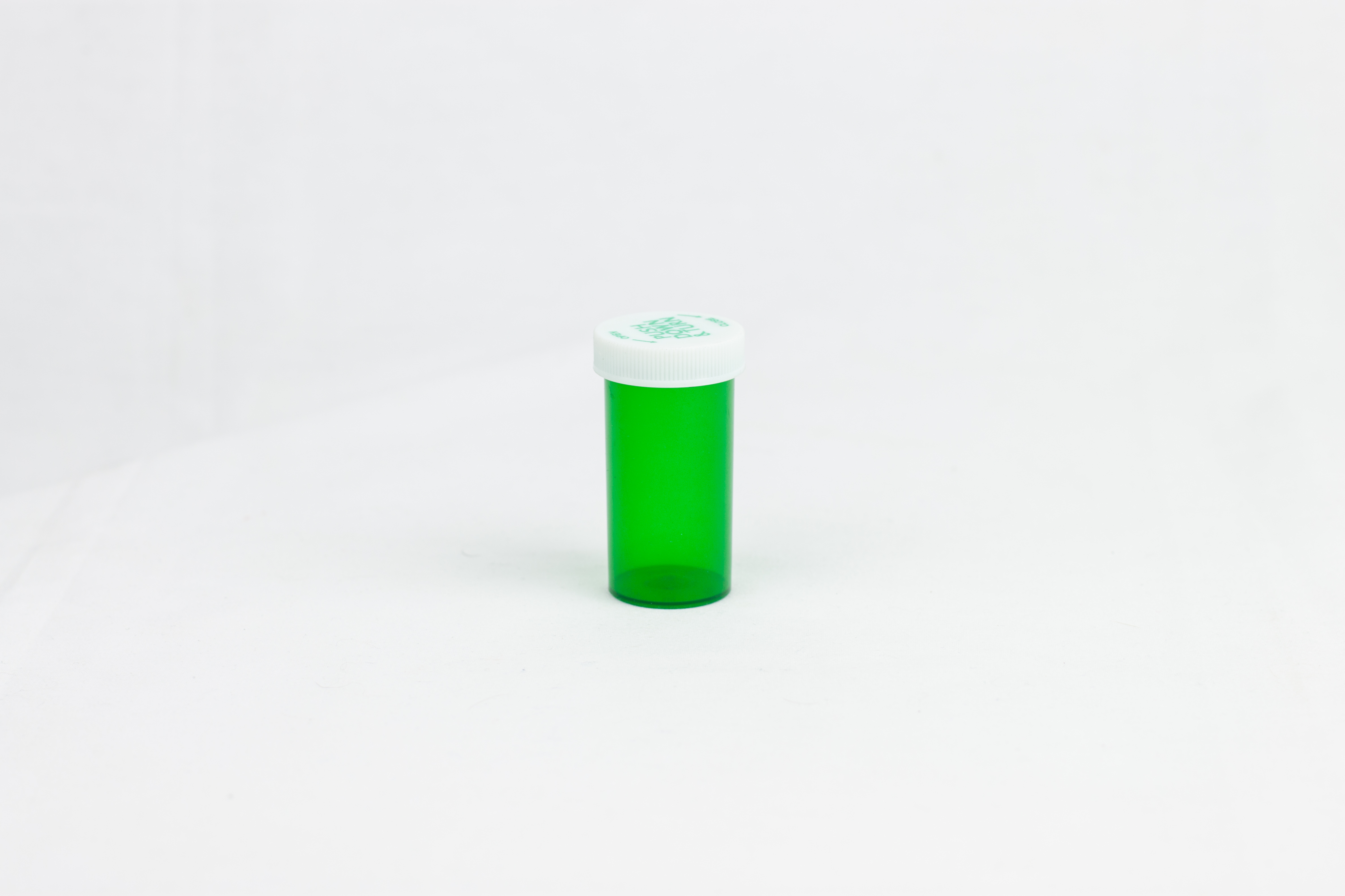 13 Dram Green Vial and Cap, Child Resistant Plastic Prescription Vials