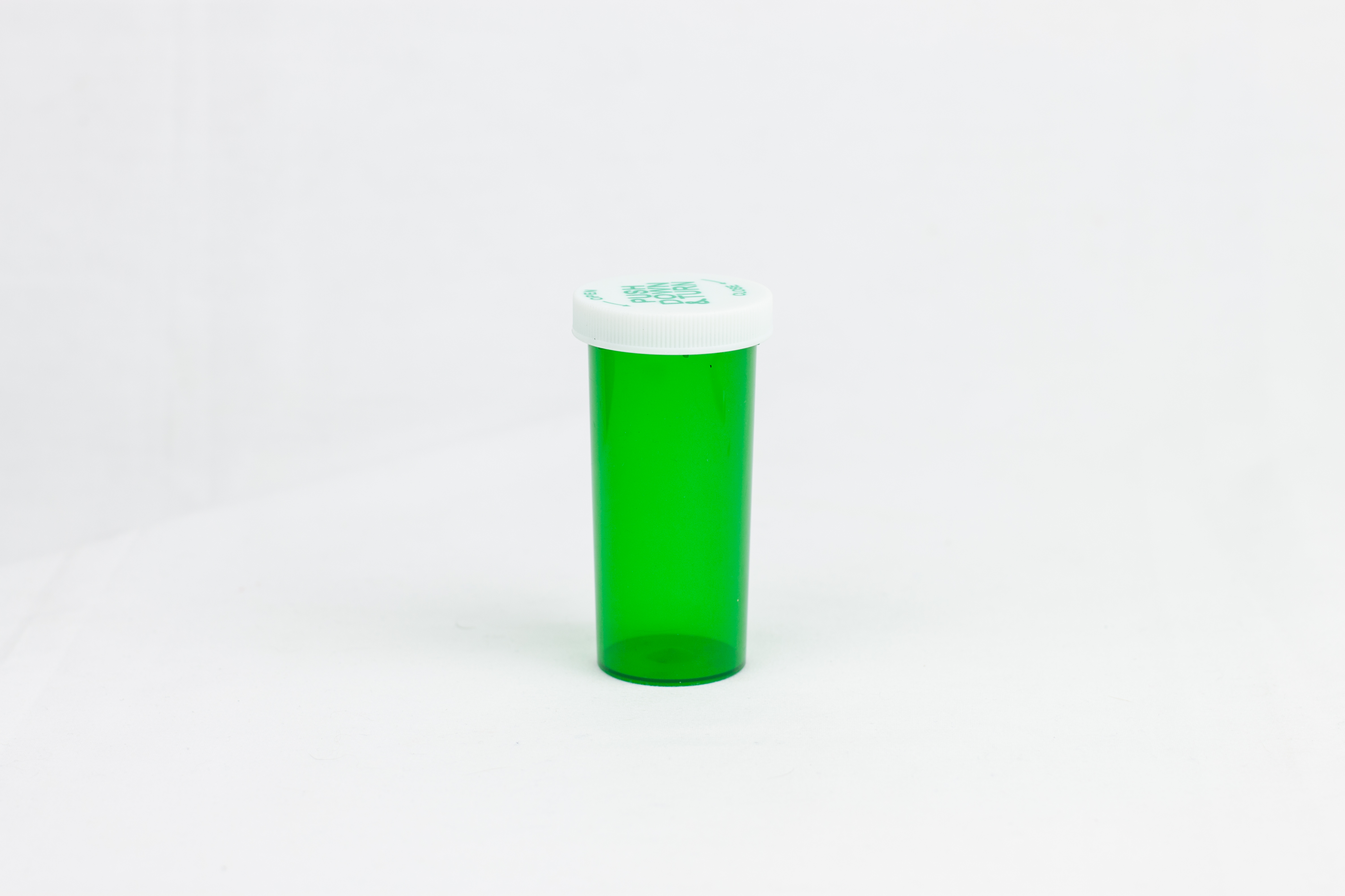 30 Dram Green Vial and Cap, Child Resistant Plastic Prescription Vials