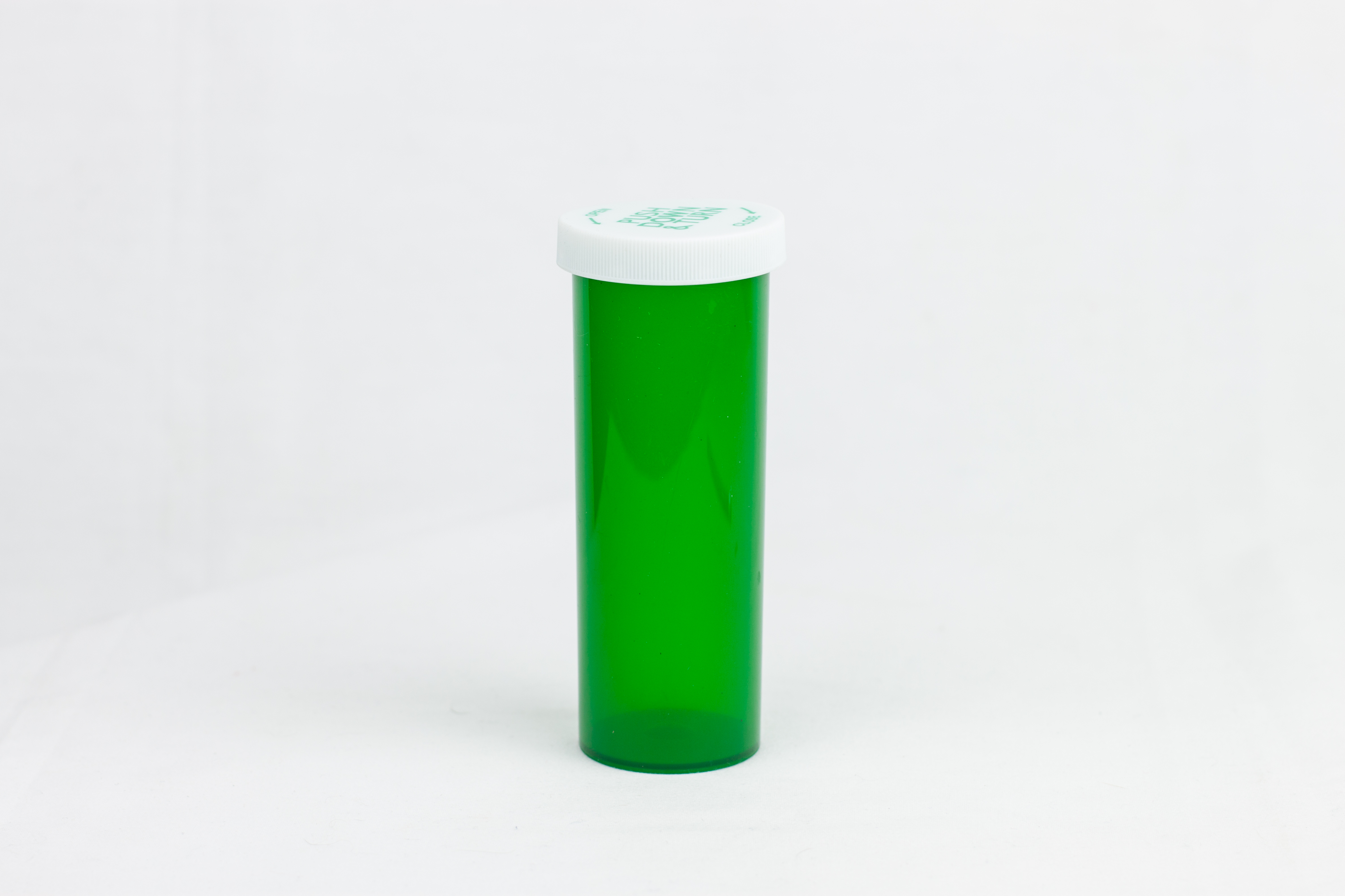 60 Dram Green Vial and Cap, Child Resistant Plastic Prescription Vials