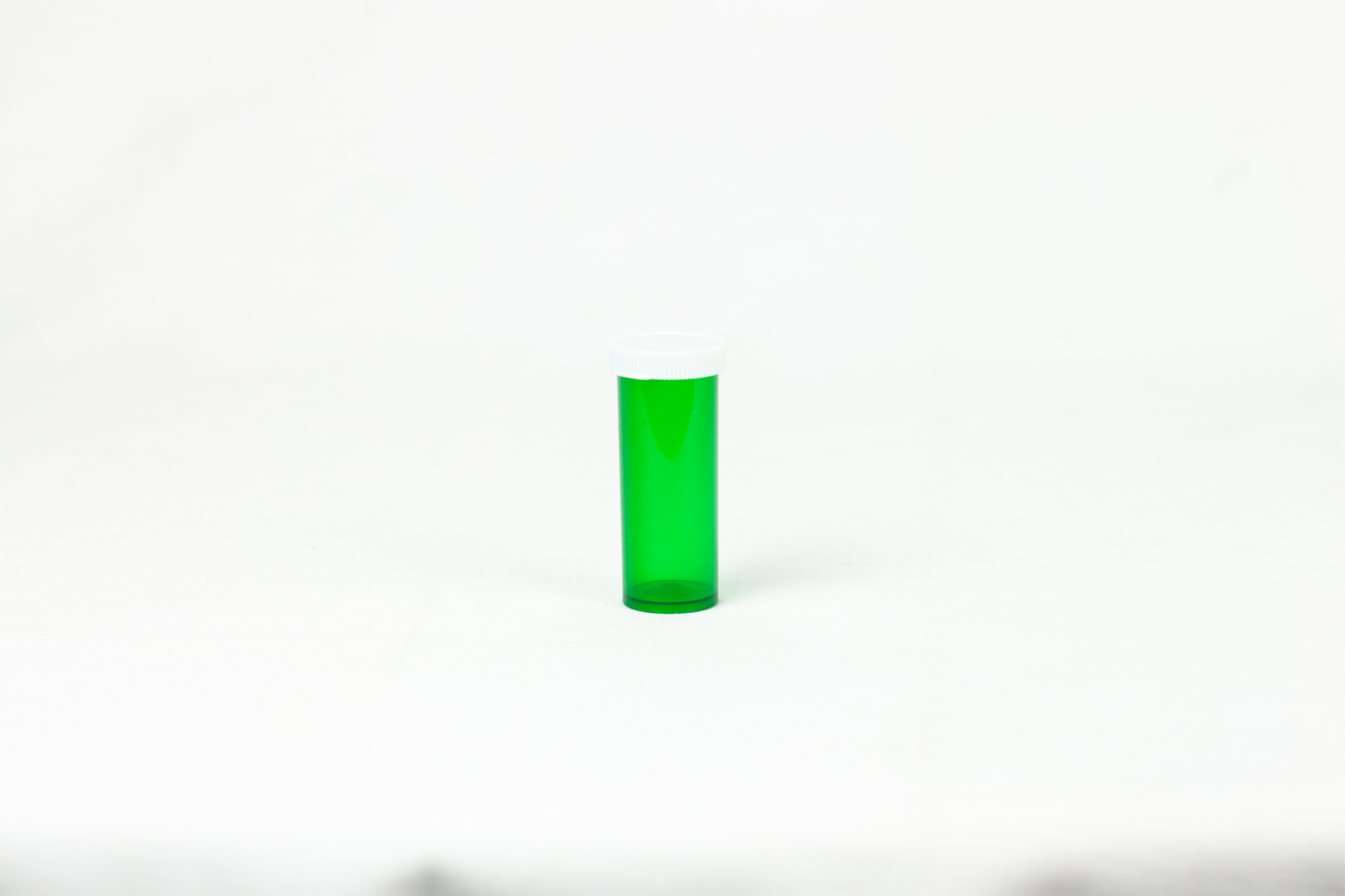 6 Dram Green Vial and Cap, Snap Cap Plastic Prescription Vials