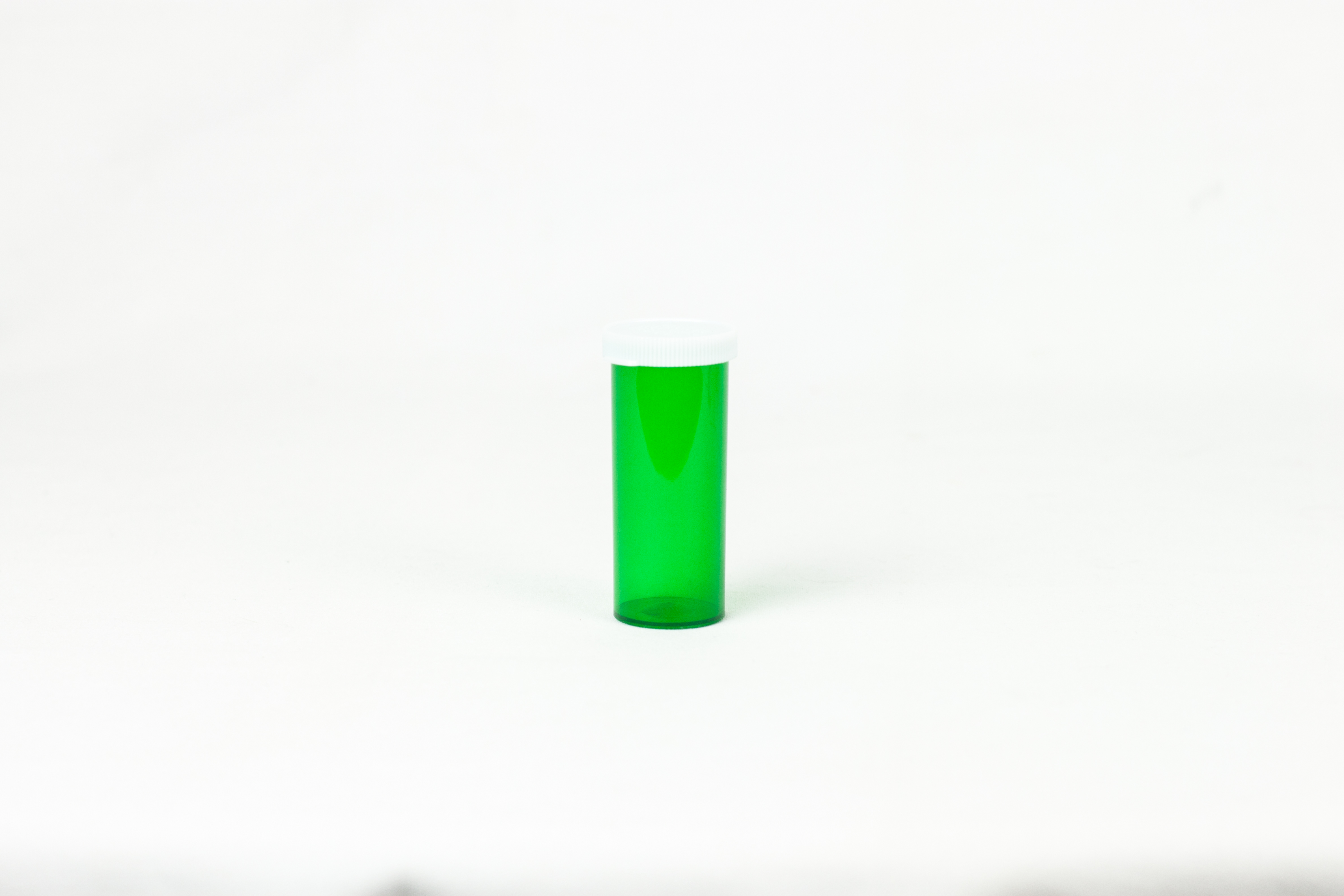 8 Dram Green Vial and Cap, Snap Cap Plastic Prescription Vials