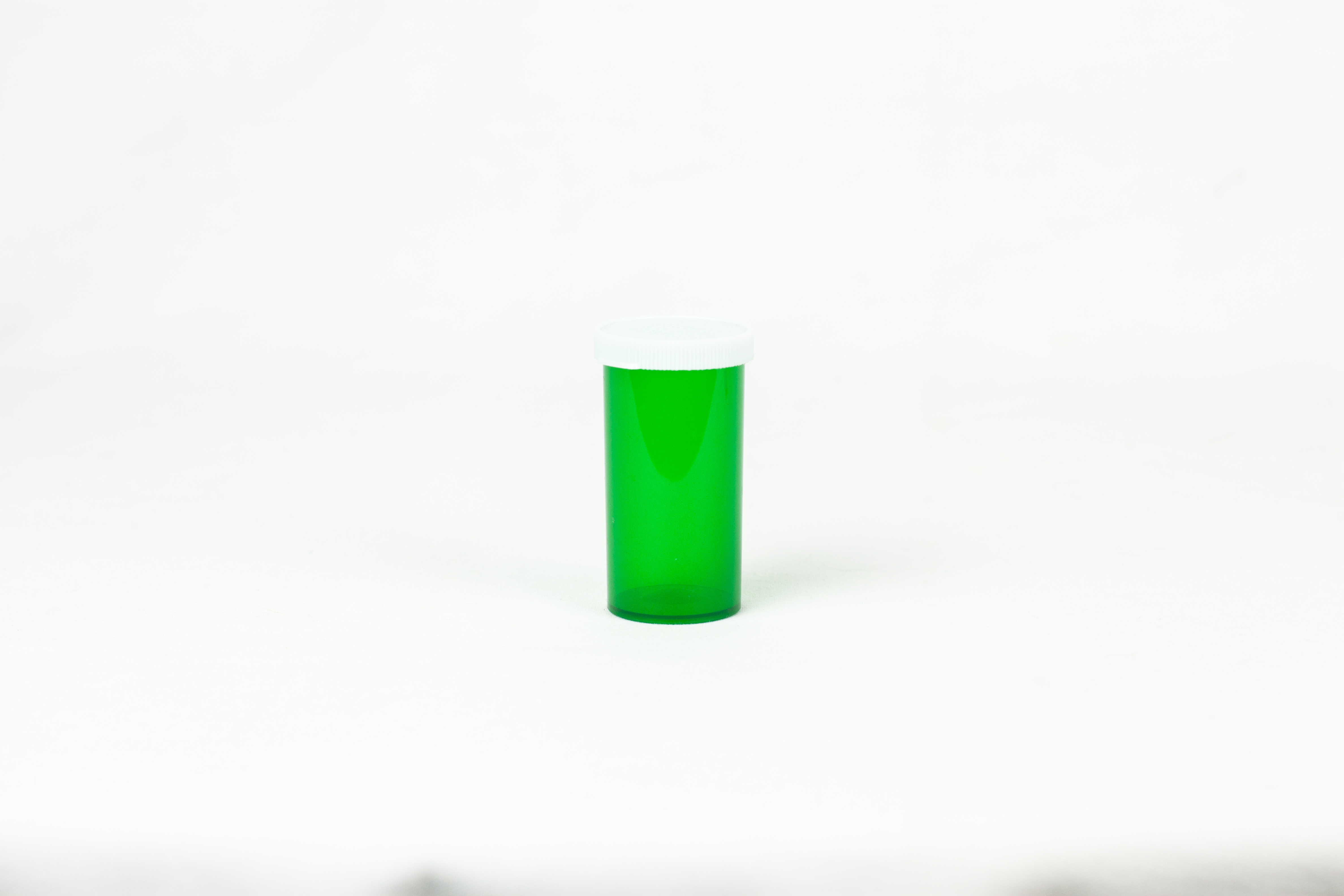13 Dram Green Vial and Cap, Snap Cap Plastic Prescription Vials