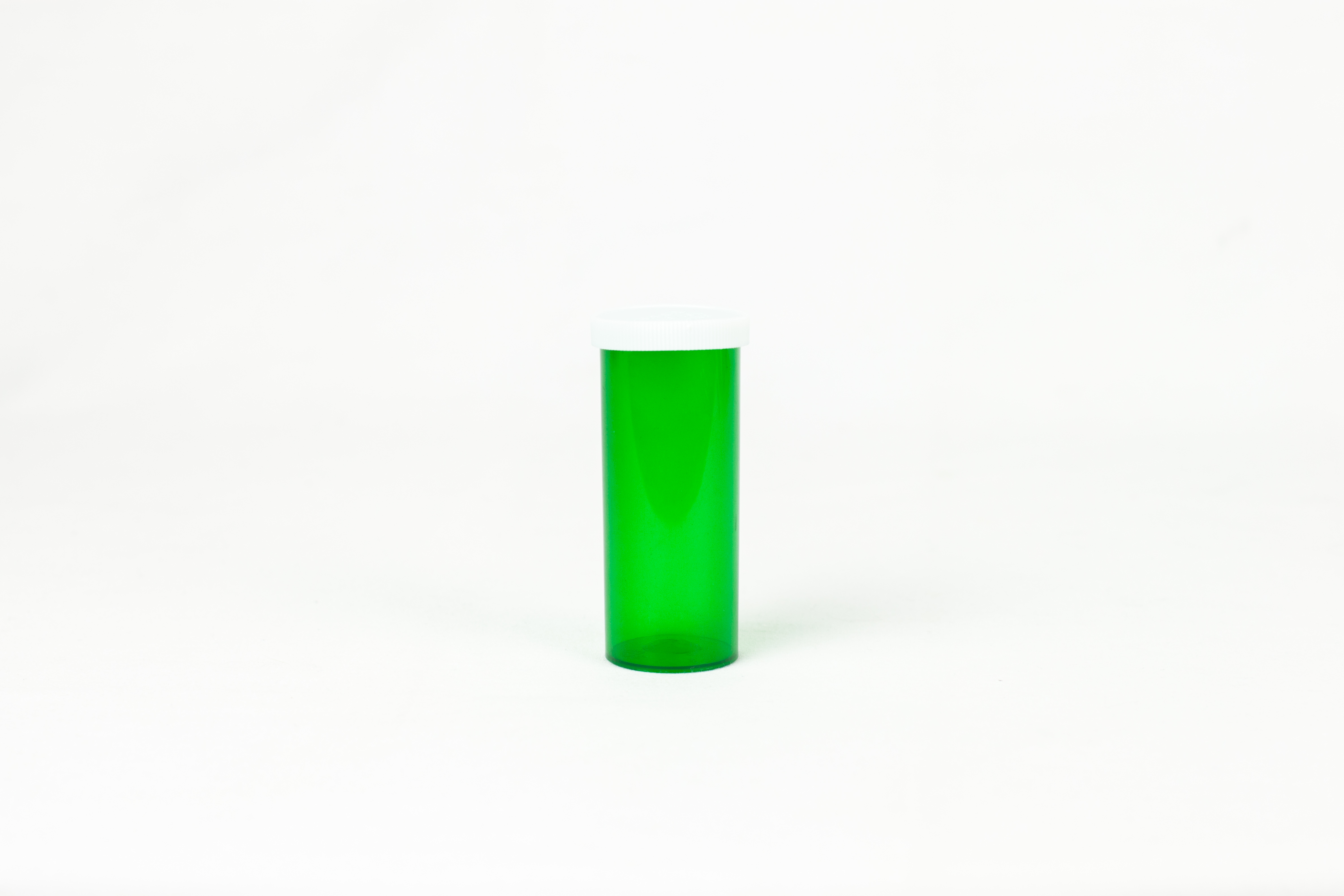 16 Dram Green Vial and Cap, Snap Cap Plastic Prescription Vials