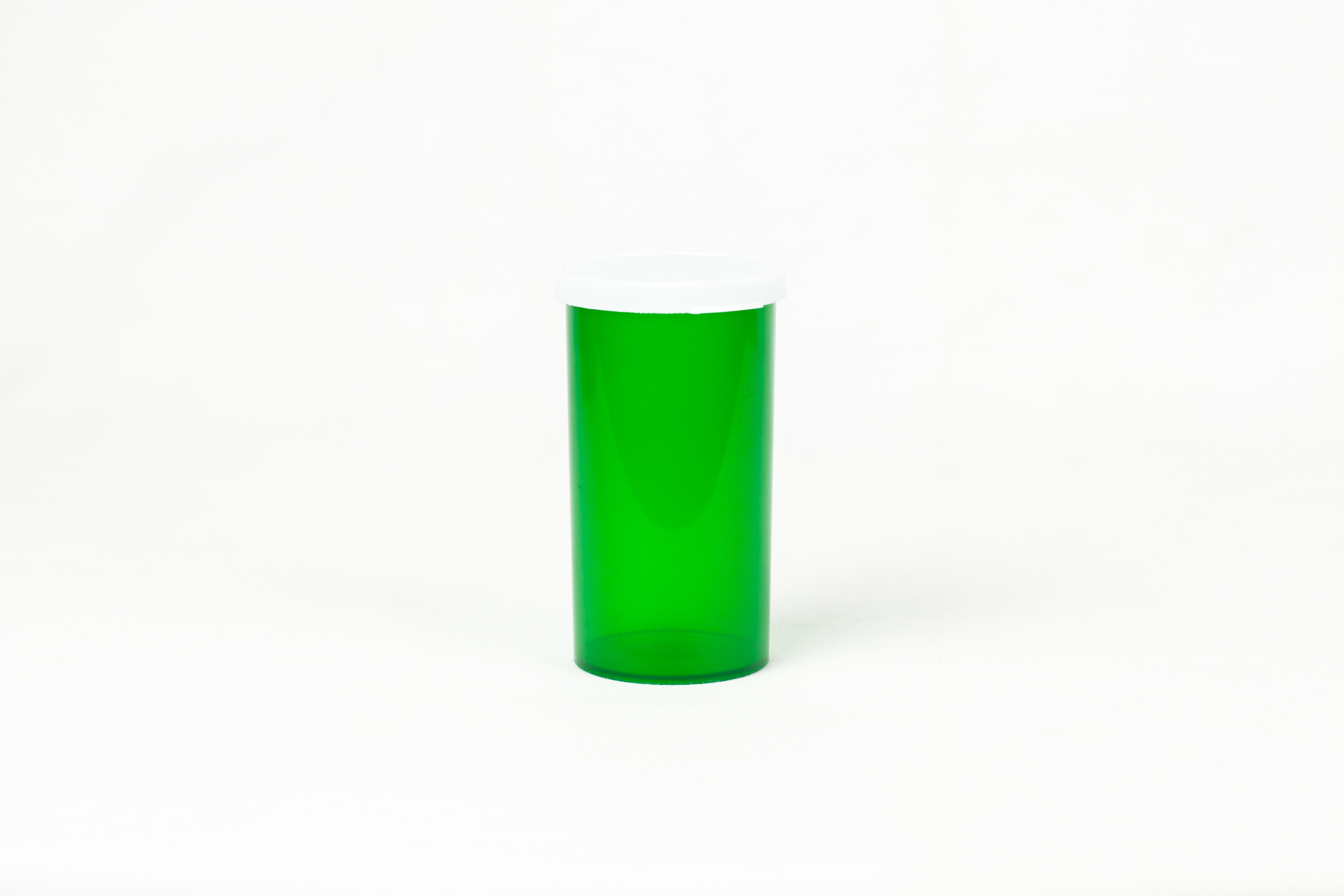 40 Dram Green Vial and Cap, Snap Cap Plastic Prescription Vials