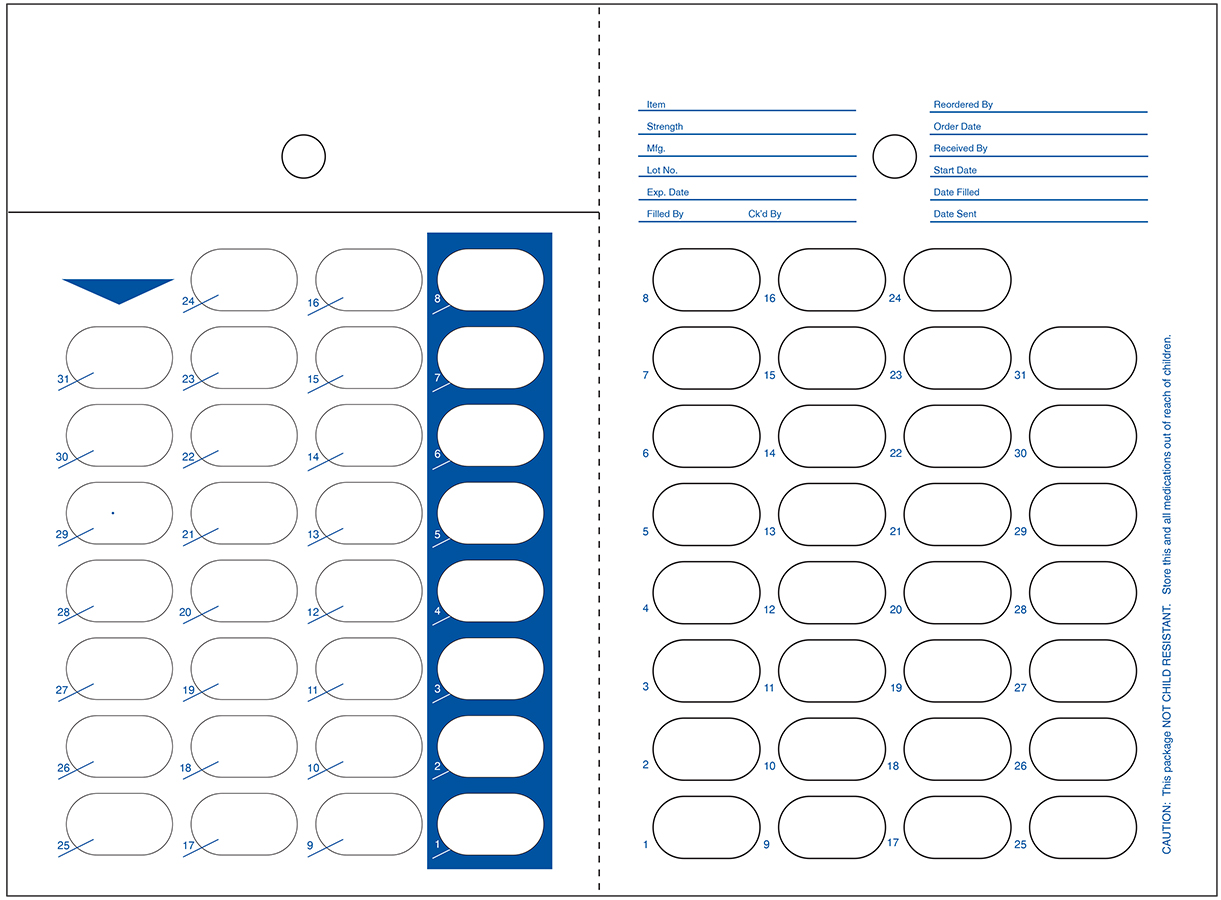 31 Day Unit Dose Count Down Cards, 31-1, Select Seal