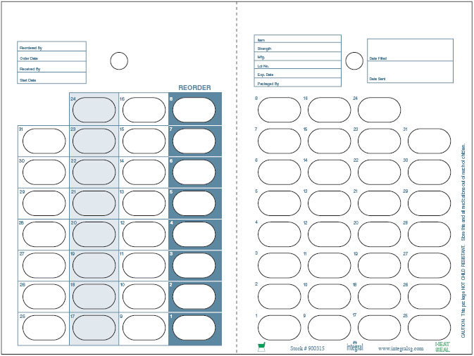 31 Day Count Down Cards, 31-1, Heat Seal