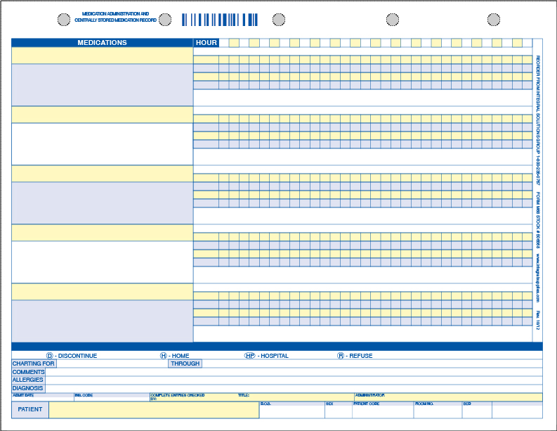 1 Part MAR & Centrally Stored Medications LTC Laser Forms