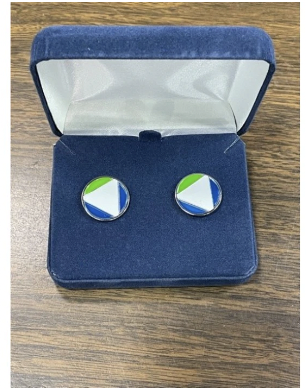 3/4 Custom Silver Cufflinks Sets in Box