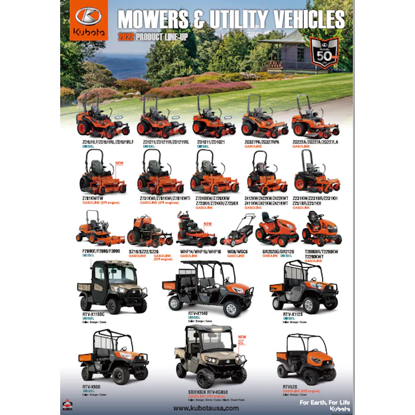 2022 Mowers & Utility Vehicles Line Up Poster