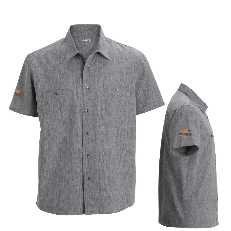 Men's Melange Ultra-Light Chambray Shirt with Prime Fit Logo