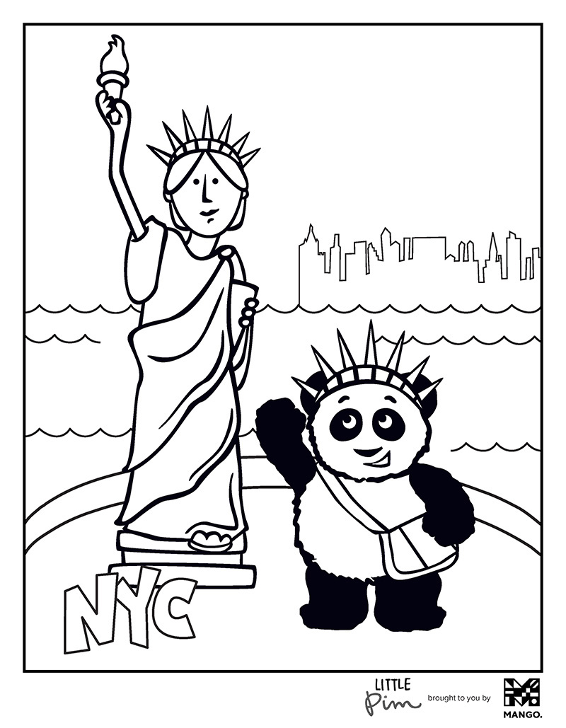 Coloring Sheet - Little Pim: Statue of Liberty