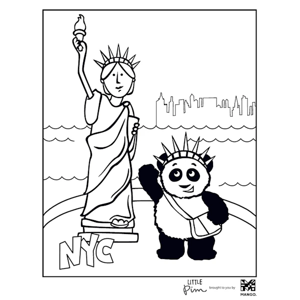 Coloring Sheet - Little Pim: Statue of Liberty