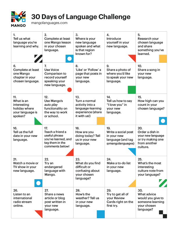 30 Days of Language Challenge