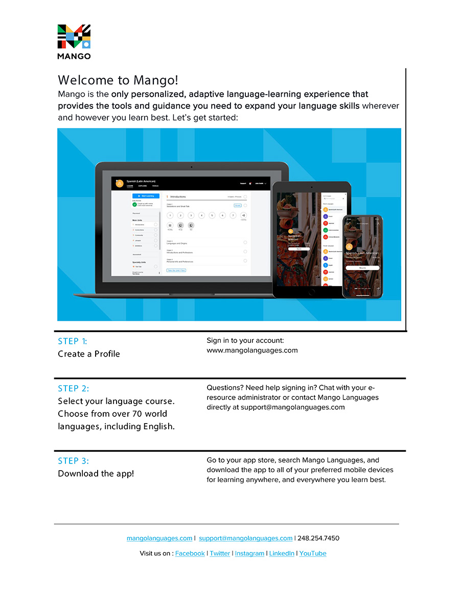 Getting Started Flyer - www.mangolanguages.com