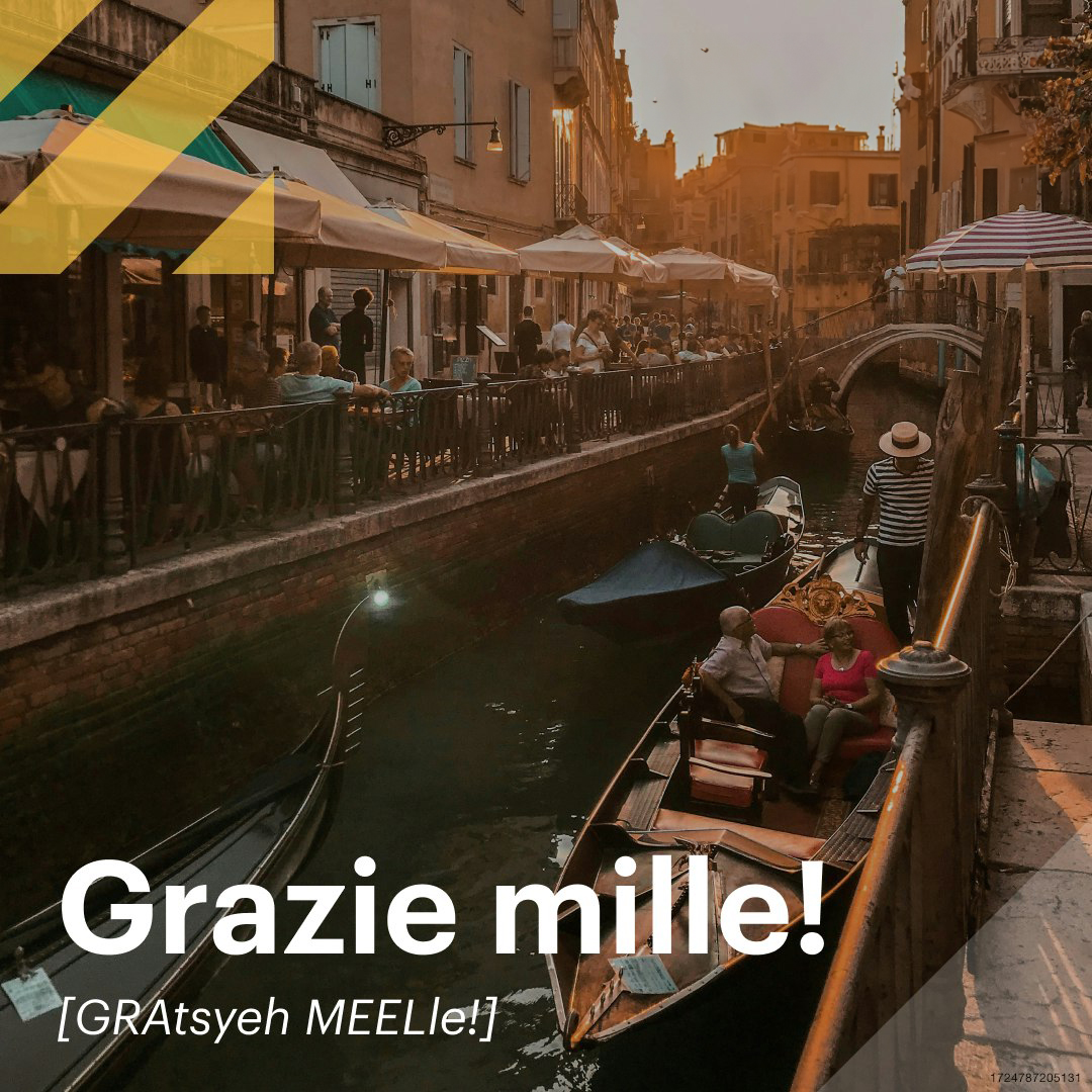 Italian Themed Social | Grazie mille! | Instagram