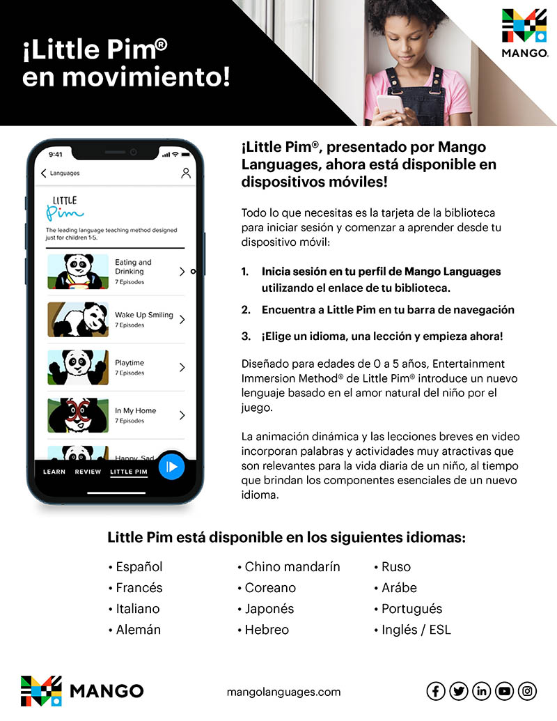 Little Pim on Mobile Flyer - Spanish