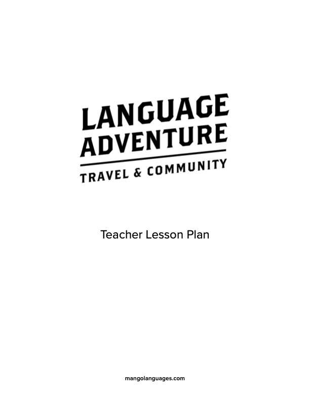 Travel & Community - Teacher Lesson Plan